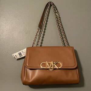 NWT Michael Kors Sz XL Parker Convertible Chain Gold Shoulder Strap Bag Ret $598